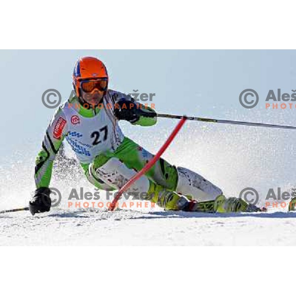 Simon Jecl at slalom race for Slovenian National Championship at Krvavec Ski Resort.Photo by Ales Fevzer 