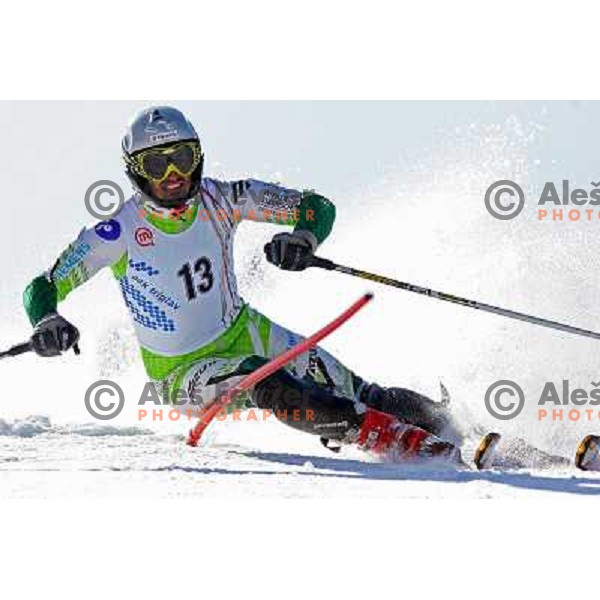 Miha Malus at slalom race for Slovenian National Championship at Krvavec Ski Resort.Photo by Ales Fevzer 