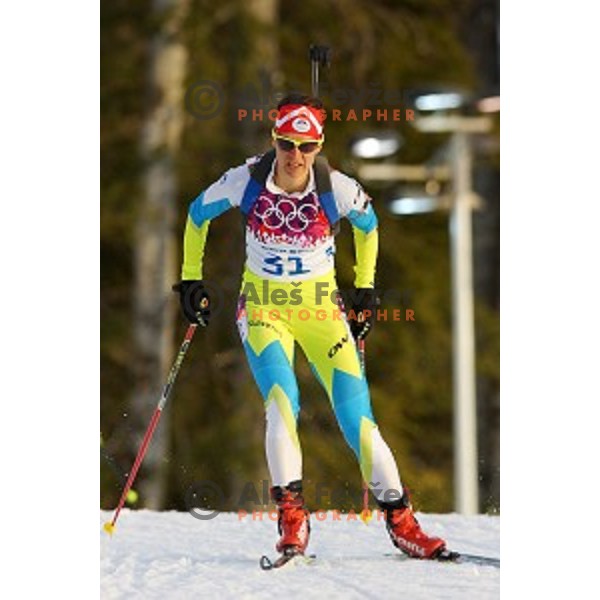 Teja Gregorin of Slovenia racing in Biathlon Women