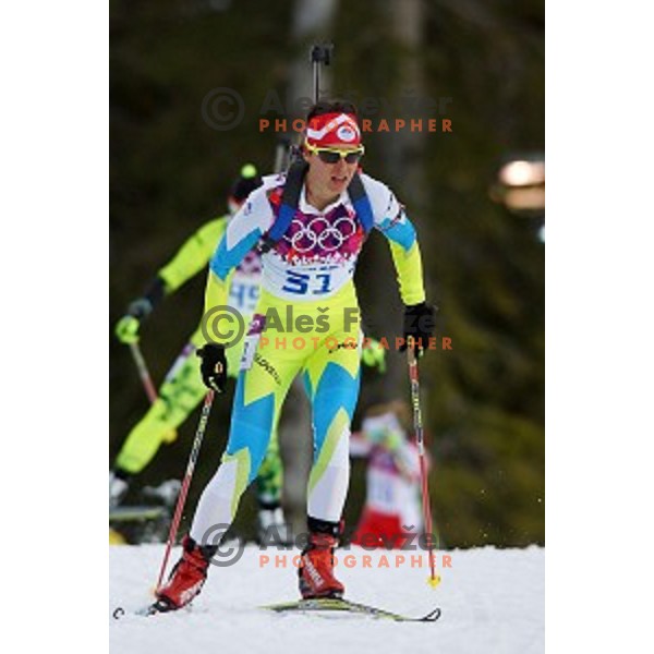 Teja Gregorin of Slovenia racing in Biathlon Women