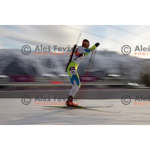 Teja Gregorin of Slovenia racing in Biathlon Women\'s 15 km at Laura Cross-Country & Biathlon Center, Sochi 2014 Winter Olympic Games on February 14, 2014