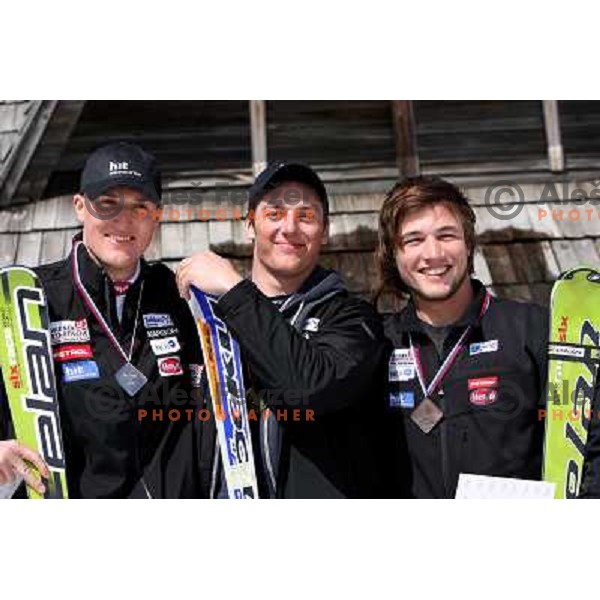 Sporn placed second, winner Rok Perko and Filip Flisar placed third at triple Combination for Slovenian National Championship at Krvavec Ski Resort.Photo by Ales Fevzer 