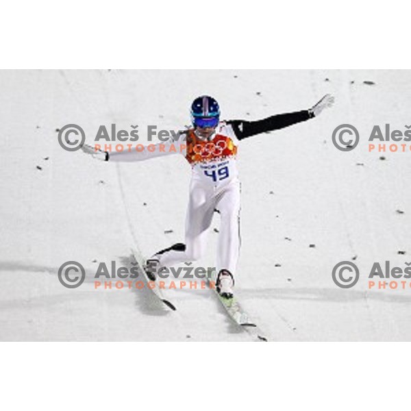 Peter Prevc of Slovenia, olympic bronze medalist in Ski jumping on Large Hill at Sochi 2014 Winter Olympic Games in RusSki Gorki Ski Jumping Center, Russia on February 15, 2014