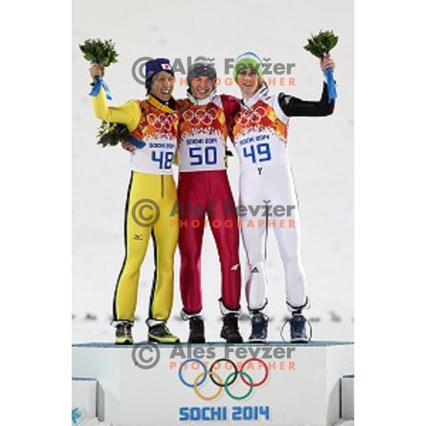 Peter Prevc of Slovenia, olympic bronze medalist in Ski jumping on Large Hill at Sochi 2014 Winter Olympic Games in RusSki Gorki Ski Jumping Center, Russia on February 15, 2014