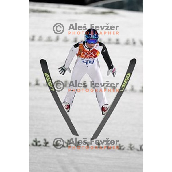 Peter Prevc of Slovenia, olympic bronze medalist in Ski jumping on Large Hill at Sochi 2014 Winter Olympic Games in RusSki Gorki Ski Jumping Center, Russia on February 15, 2014