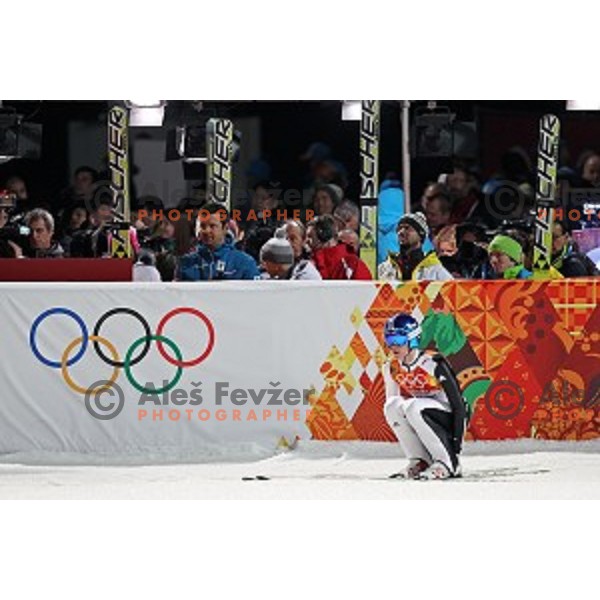Peter Prevc of Slovenia, olympic bronze medalist in Ski jumping on Large Hill at Sochi 2014 Winter Olympic Games in RusSki Gorki Ski Jumping Center, Russia on February 15, 2014