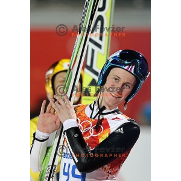 Peter Prevc of Slovenia, olympic bronze medalist in Ski jumping on Large Hill at Sochi 2014 Winter Olympic Games in RusSki Gorki Ski Jumping Center, Russia on February 15, 2014