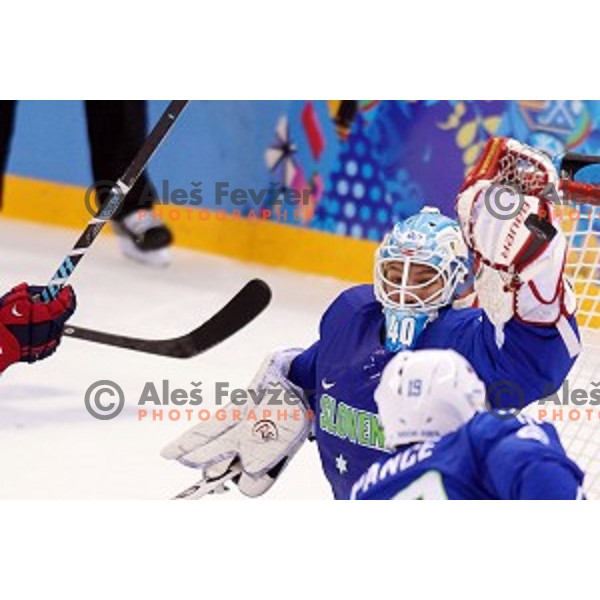 Luka Gracnar of Slovenia in action during Preliminary round match Slovenia-USA at Shayba Arena, Sochi 2014 Winter Olympic games, Russia on February 16, 2014