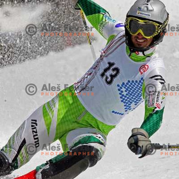 Miha Malus at slalom race for Slovenian National Championship at Krvavec Ski Resort.Photo by Ales Fevzer 