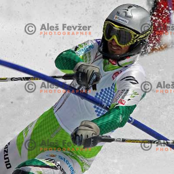 Miha Malus at slalom race for Slovenian National Championship at Krvavec Ski Resort.Photo by Ales Fevzer 