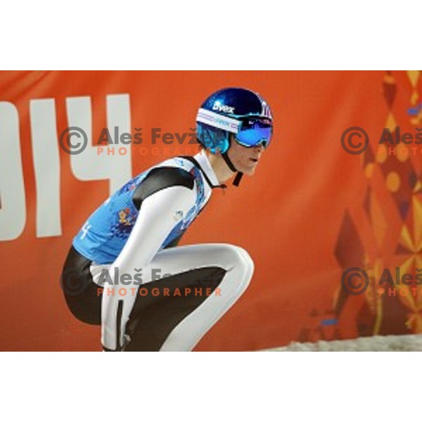 Peter Prevc of Slovenia during Men\'s Team Ski jumping competition in RusSki Gorki , Sochi 2014 Winter Olympic Games , Russia on February 17, 2014
