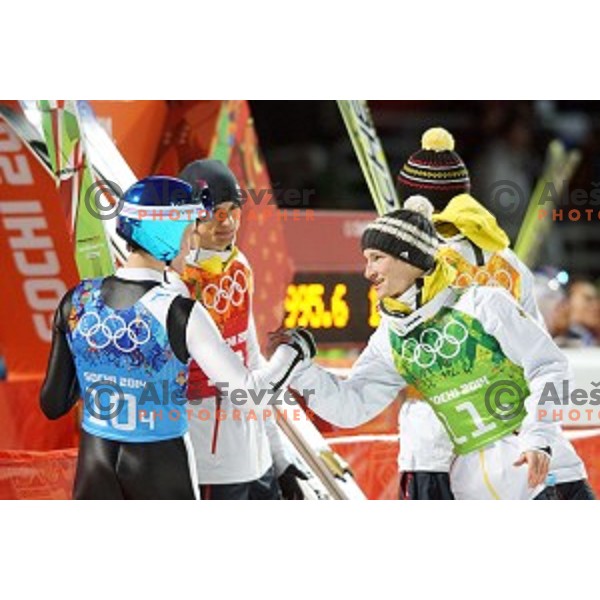 Peter Prevc of Slovenia during Men\'s Team Ski jumping competition in RusSki Gorki , Sochi 2014 Winter Olympic Games , Russia on February 17, 2014