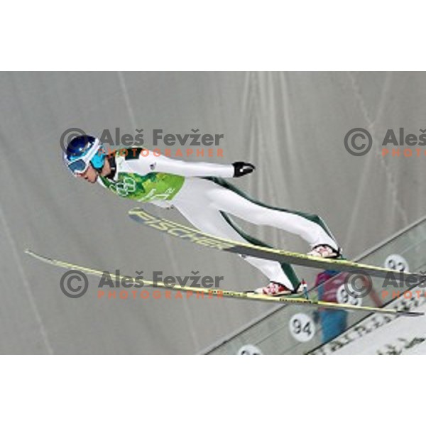 Robi Kranjec of Slovenia during Men\'s Team Ski jumping competition in RusSki Gorki , Sochi 2014 Winter Olympic Games , Russia on February 17, 2014