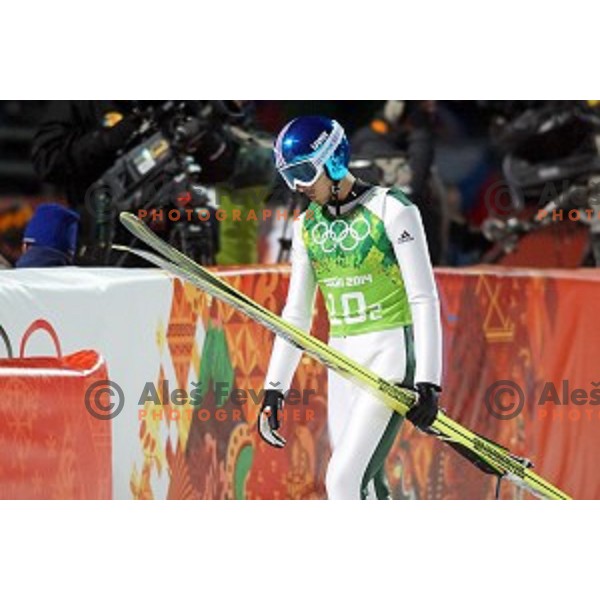 Robi Kranjec of Slovenia during Men\'s Team Ski jumping competition in RusSki Gorki , Sochi 2014 Winter Olympic Games , Russia on February 17, 2014