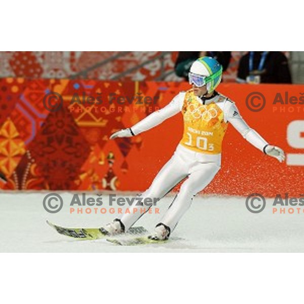 Jernej Damjan of Slovenia during Men\'s Team Ski jumping competition in RusSki Gorki , Sochi 2014 Winter Olympic Games , Russia on February 17, 2014