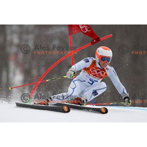 Maria Pietilae-Holmner (SWE) skiing in the first run of Ladies Giant Slalom at Rosa Khutor Alpine Center , Sochi 2014 Winter Olympic Games, Russia on February 18, 2014