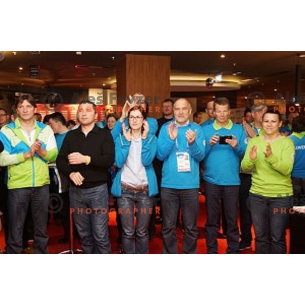 Reception of Slovenian Olympic committee in hotel Park Inn, Rosa Khutor ,Sochi 2014 Winter Olympic Games on February 18, 2014