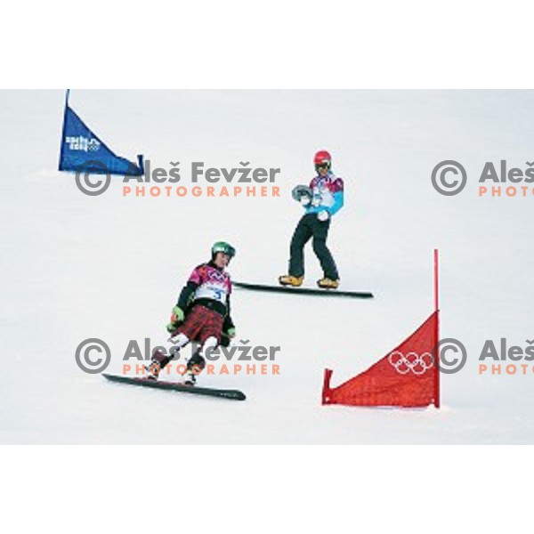 Rok Marguc of Slovenia competes in qualification of Men\'s Parallel Giant Slalom in Rosa Khutor Extreme Park, Sochi 2014 Winter Olympic Games, Russia on February 19, 2014