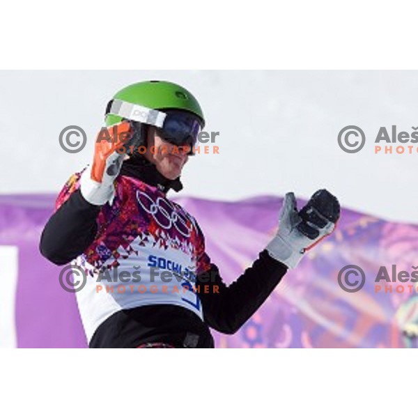 Rok Marguc of Slovenia competes in Men\'s Parallel Giant Slalom in Rosa Khutor Extreme Park, Sochi 2014 Winter Olympic Games, Russia on February 19, 2014