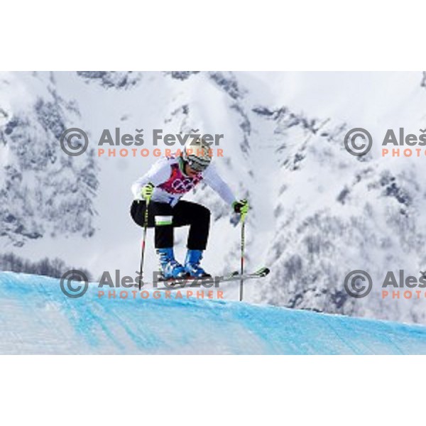 Filip Flisar of Slovenia competes in Men\'s Ski Cross in Rosa Khutor Extreme Park, Sochi 2014 Winter Olympic Games, Russia on February 20, 2014