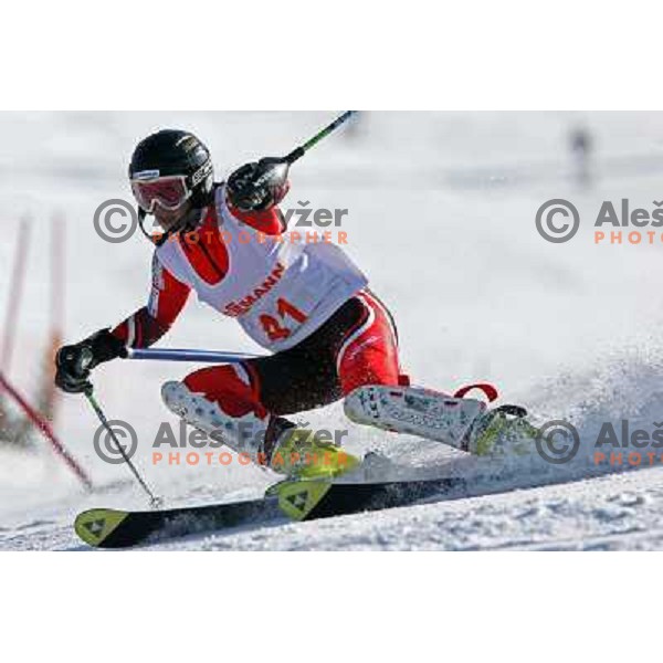 Tina Robnik at slalom race for Slovenian National Championship Title at Krvavec ski resort. Photo by Ales Fevzer 