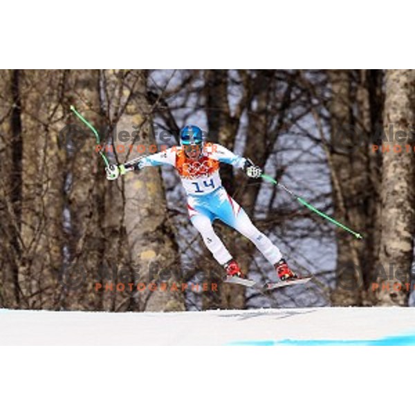 Max Franz (AUT) during Men\'s Super-G at Rosa Khutor Alpine Center , Sochi 2014 Winter Olympic Games on February 16, 2014