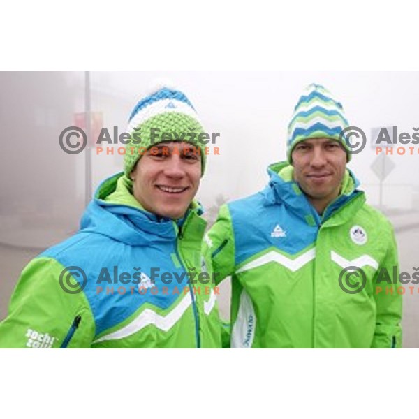 Zan Kranjec, Mitja Valencic in Mountain Olympic Village, Sochi 2014 Winter Olympic games, Russia on February 17, 2014
