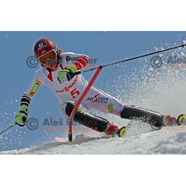 Simone Streng at slalom race for Slovenian National Championship Title at Krvavec ski resort. Photo by Ales Fevzer 