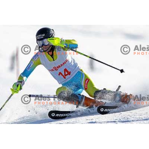 Ana Drev at slalom race for Slovenian National Championship Title at Krvavec ski resort. Photo by Ales Fevzer 