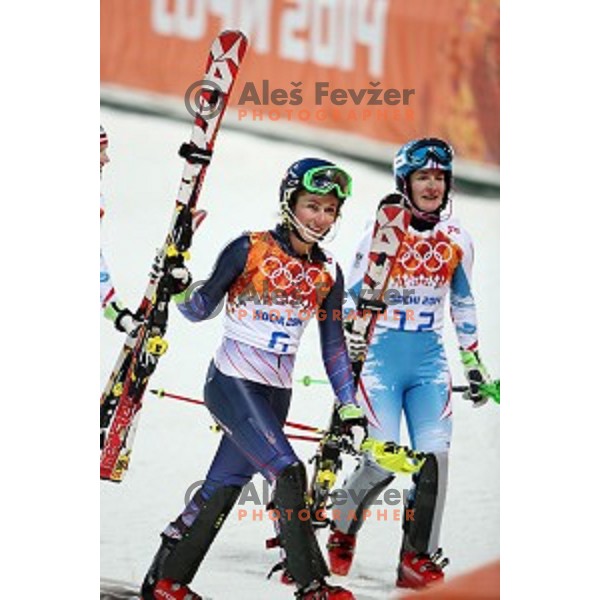 Mikaela Shiffrin (USA) Olympic gold medalist in Ladies Slalom in Rosa Khutor Alpine Center, Sochi 2014 Winter Olympic Games, Russia on February 21, 2014