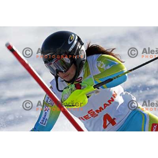 Ana Kobal at slalom race for Slovenian National Championship Title at Krvavec ski resort. Photo by Ales Fevzer 