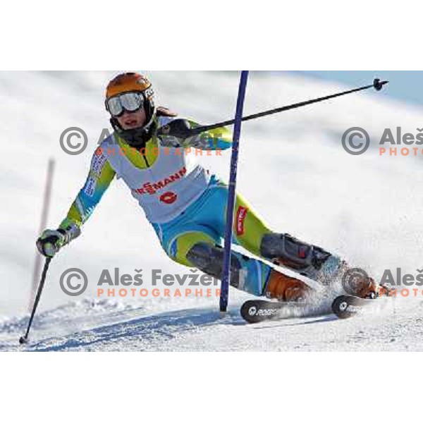 Petra Robnik at slalom race for Slovenian National Championship Title at Krvavec ski resort. Photo by Ales Fevzer 