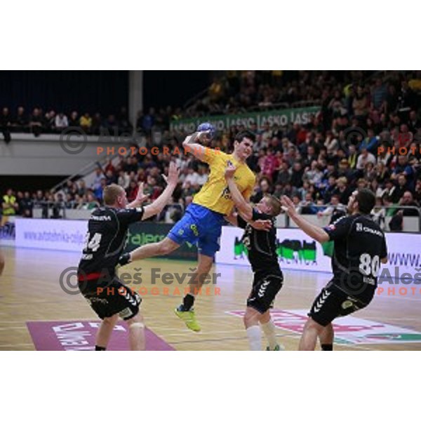  of Celje PL in action during handball match Celje PL- Gorenje Velenje in semi-final of Slovenian Cup, played in Golovec Hall, Celje, Slovenia on March 1, 2014