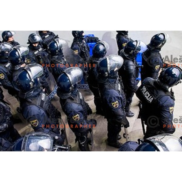 Police during football match Olimpija - Maribor, Round 4 of Prvaliga Telekom 2013-14 , Stozice , Ljubljana, 02.03.2014