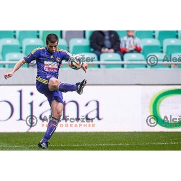 Mitja Viler in action during football match Olimpija - Maribor, Round 4 of Prvaliga Telekom 2013-14 , Stozice , Ljubljana, 02.03.2014