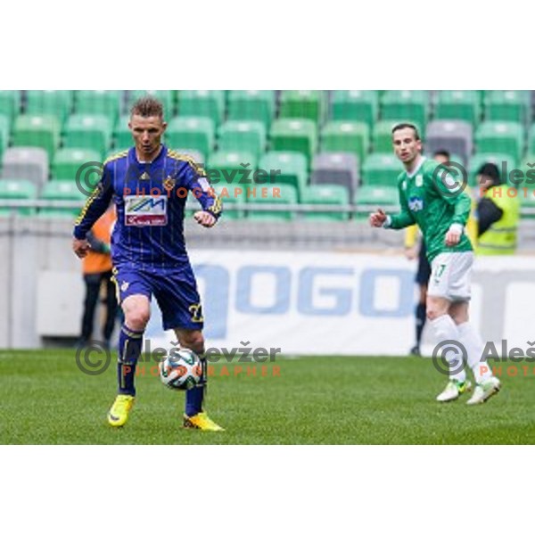 Dare Vrsic in action during football match Olimpija - Maribor, Round 4 of Prvaliga Telekom 2013-14 , Stozice , Ljubljana, 02.03.2014