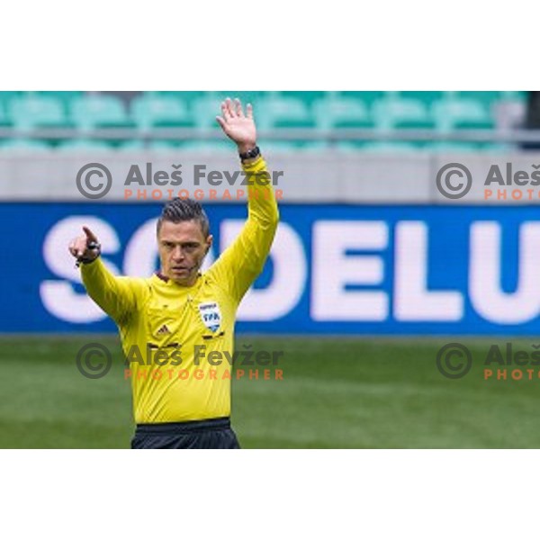 Damir Skomina in action during football match Olimpija - Maribor, Round 4 of Prvaliga Telekom 2013-14 , Stozice , Ljubljana, 02.03.2014