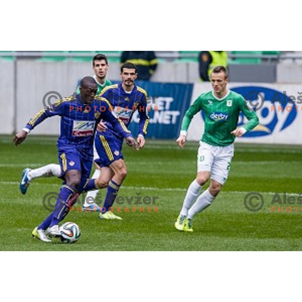 Jean Philipe Mendy in action during football match Olimpija - Maribor, Round 4 of Prvaliga Telekom 2013-14 , Stozice , Ljubljana, 02.03.2014