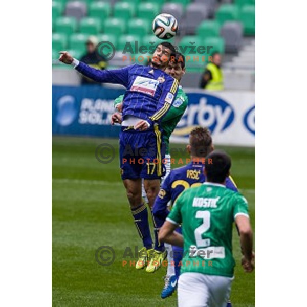 Nusmir Fajic in action during football match Olimpija - Maribor, Round 4 of Prvaliga Telekom 2013-14 , Stozice , Ljubljana, 02.03.2014