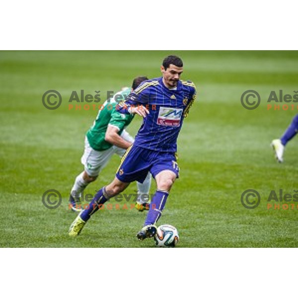 Nusmir Fajic in action during football match Olimpija - Maribor, Round 4 of Prvaliga Telekom 2013-14 , Stozice , Ljubljana, 02.03.2014