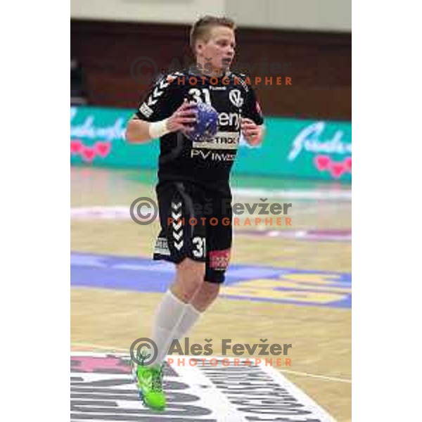  of Celje PL in action during handball match Celje PL- Gorenje Velenje in semi-final of Slovenian Cup, played in Golovec Hall, Celje, Slovenia on March 1, 2014