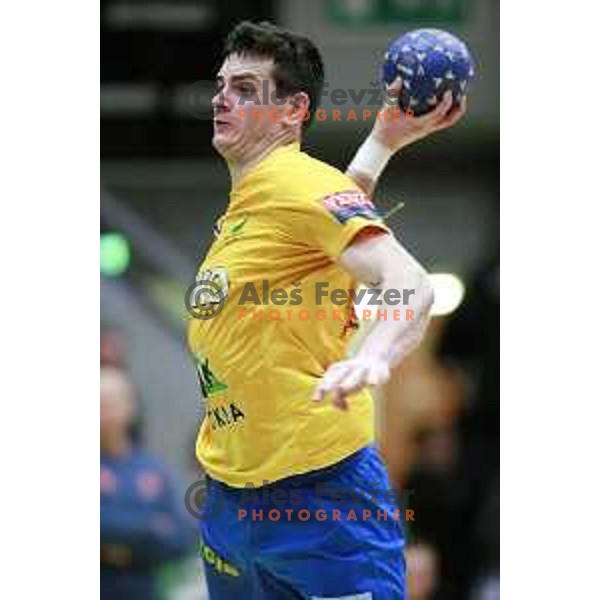  of Celje PL in action during handball match Celje PL- Gorenje Velenje in semi-final of Slovenian Cup, played in Golovec Hall, Celje, Slovenia on March 1, 2014