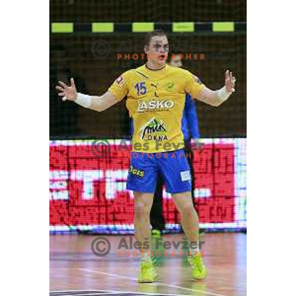 of Celje PL in action during handball match Celje PL- Gorenje Velenje in semi-final of Slovenian Cup, played in Golovec Hall, Celje, Slovenia on March 1, 2014
