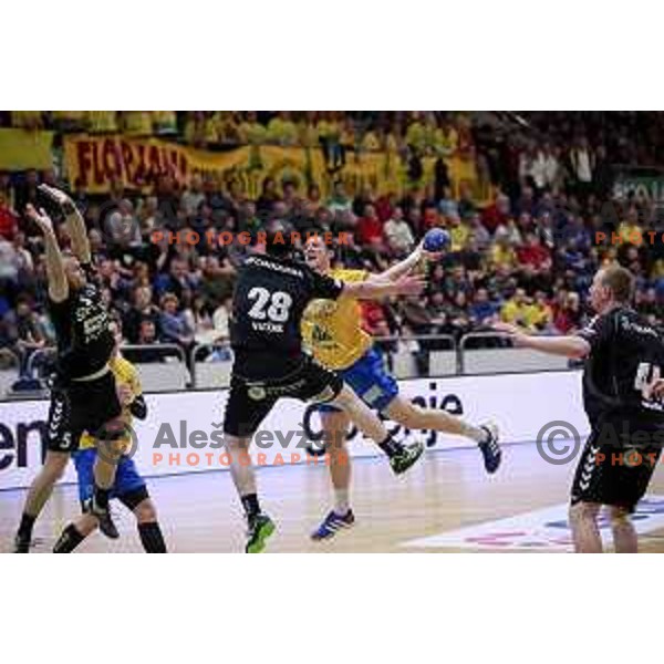 of Celje PL in action during handball match Celje PL- Gorenje Velenje in semi-final of Slovenian Cup, played in Golovec Hall, Celje, Slovenia on March 1, 2014