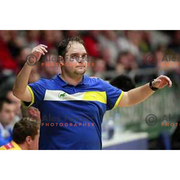 Branko Tamse of Celje PL in action during handball match Celje PL- Gorenje Velenje in semi-final of Slovenian Cup, played in Golovec Hall, Celje, Slovenia on March 1, 2014