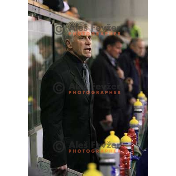 Slovenia, Ljubljana, 10.04.2007. Ted SATOR, Slovenian ice hockey national team headcoach during the friendly match Slovenia - Belarus.