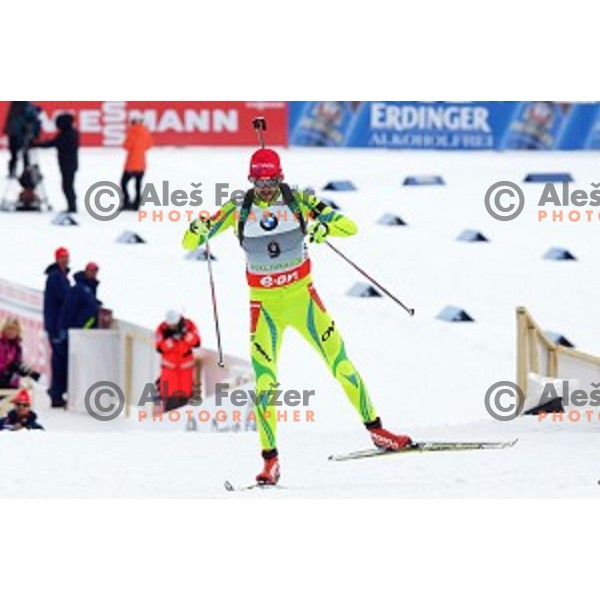 Jakov Fak of Slovenia competing in Men\'s 10 km Sprint race in IBU World Cup Biathlon at Pokljuka, Slovenia on March 6, 2014