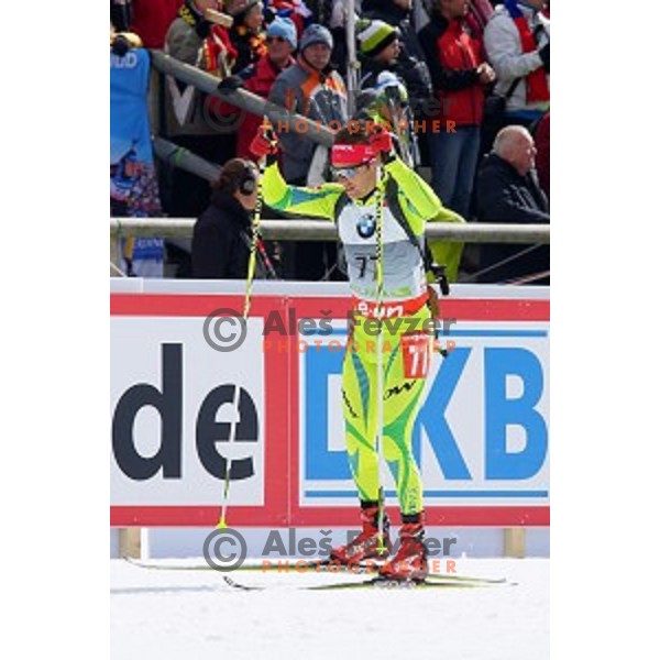 Peter Dokl of Slovenia competing in Men\'s 10 km Sprint race in IBU World Cup Biathlon at Pokljuka, Slovenia on March 6, 2014