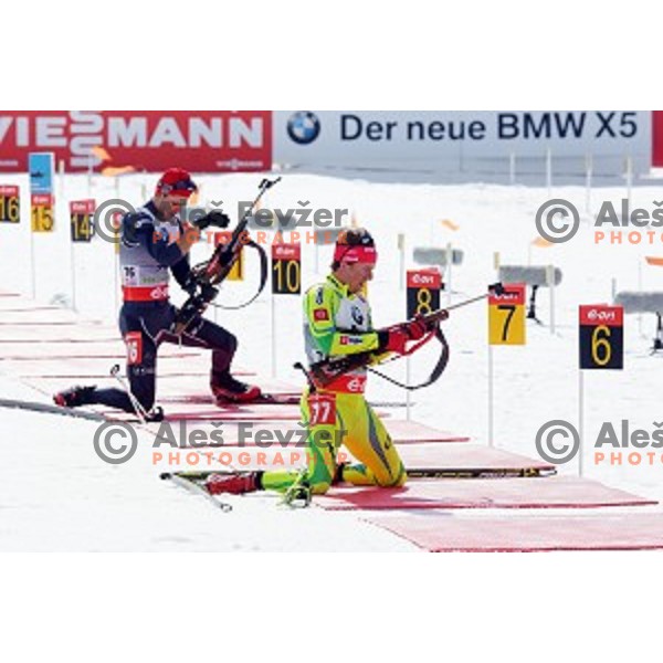 Peter Dokl of Slovenia competing in Men\'s 10 km Sprint race in IBU World Cup Biathlon at Pokljuka, Slovenia on March 6, 2014