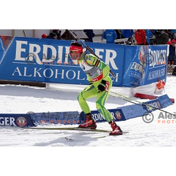 Janez MAric at Men\'s 10 km Sprint race in IBU World Cup Biathlon at Pokljuka, Slovenia on March 6, 2014